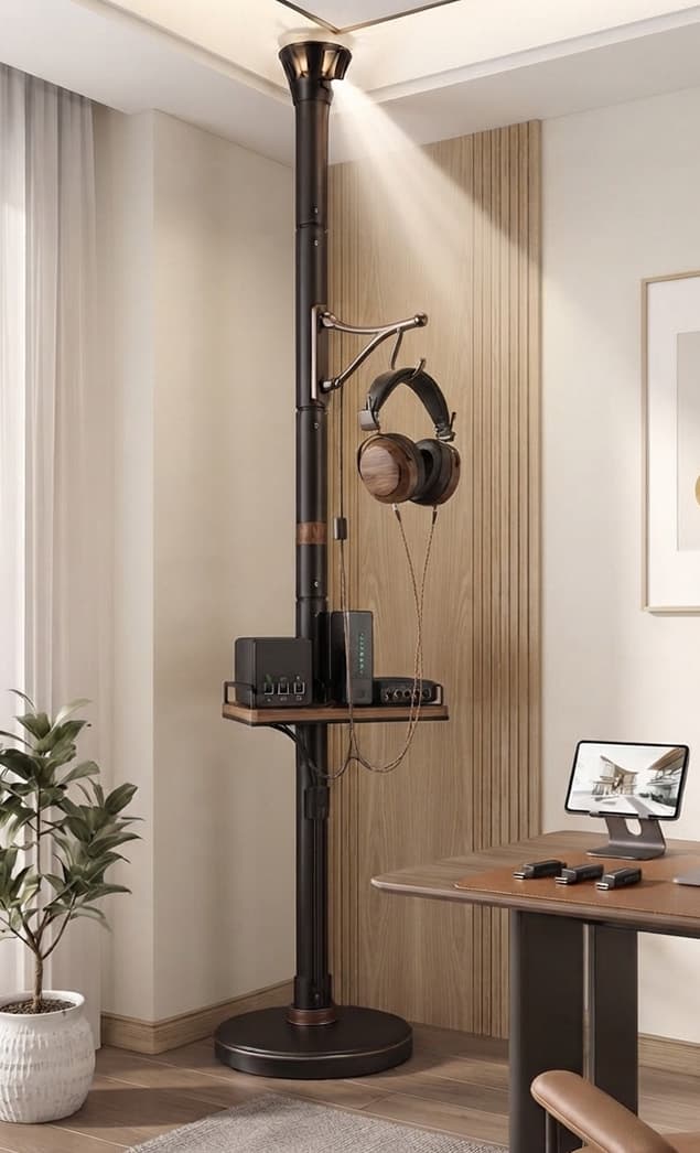Silver LiFi Lamp styled in a home office